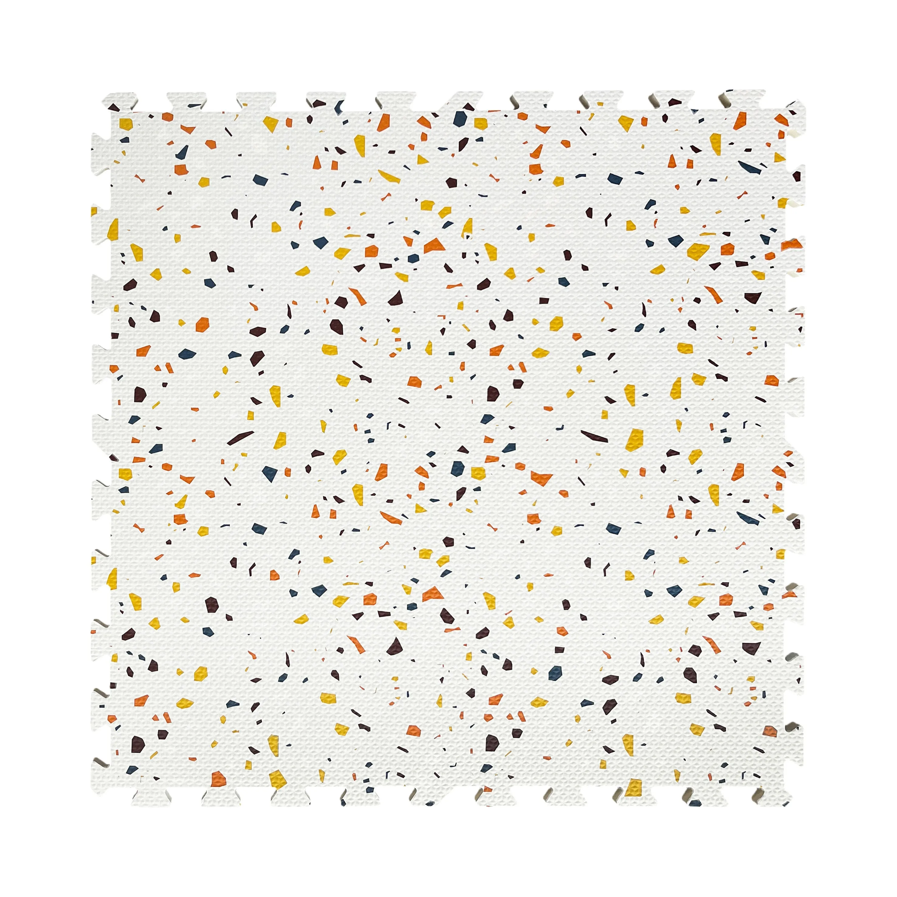 Orange Terrazo Puzzle Play Mat Tiles - Stone Mosiac Design