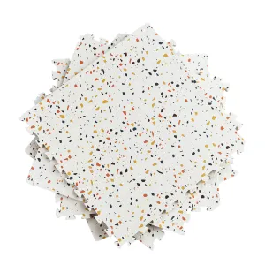 Orange Terrazo Puzzle Play Mat Tiles - Stone Mosiac Design