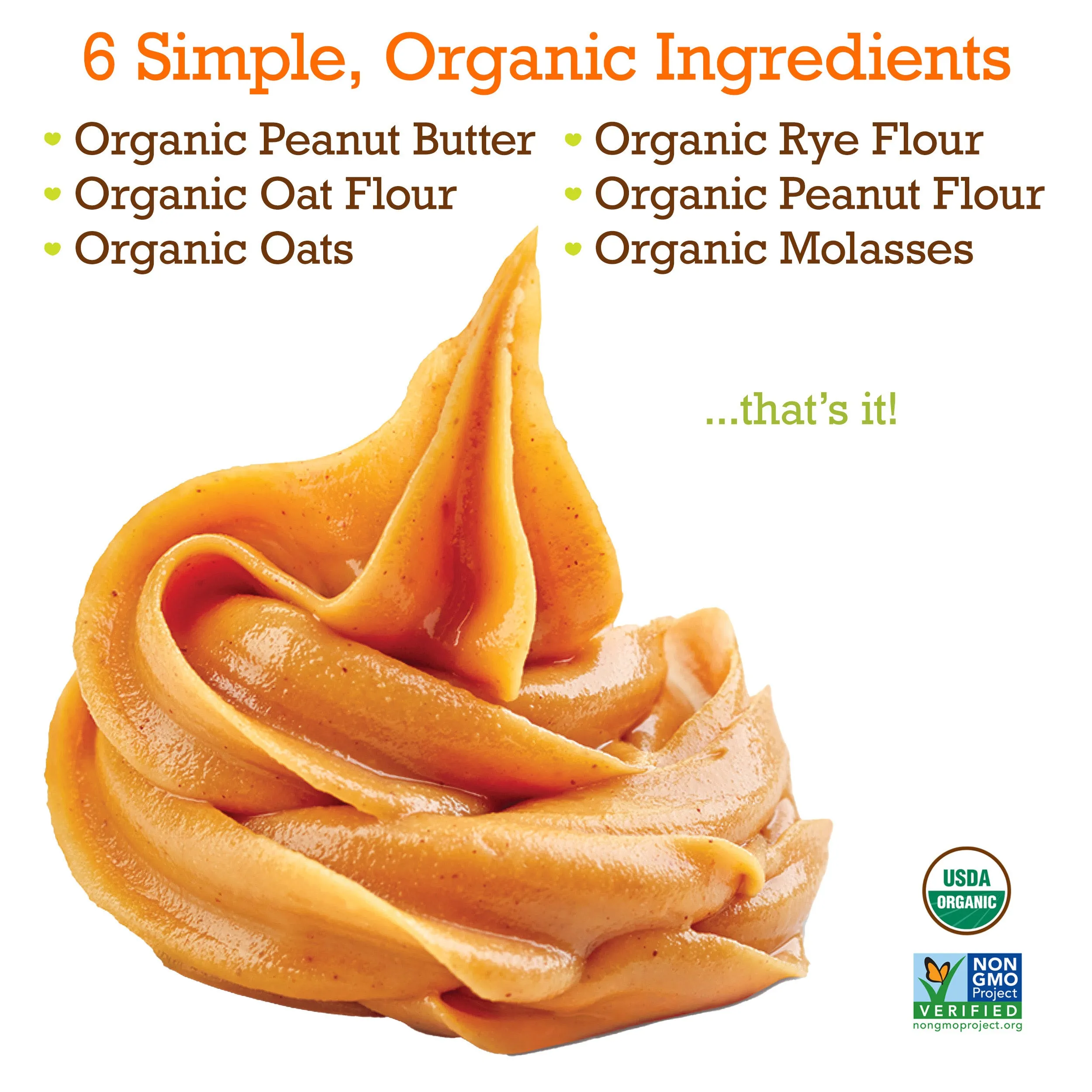 Organic Peanut Butter & Molasses Baked Biscuits - Small Bone (5oz)