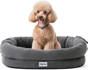 Orthopedic Dog Bed for Medium Size Dogs, Pet Sofa Bed with Egg Crate Foam, 4-Sided Bolster, Removable Washable Cover & Anti-Slip Bottom, Medium Dark Gray
