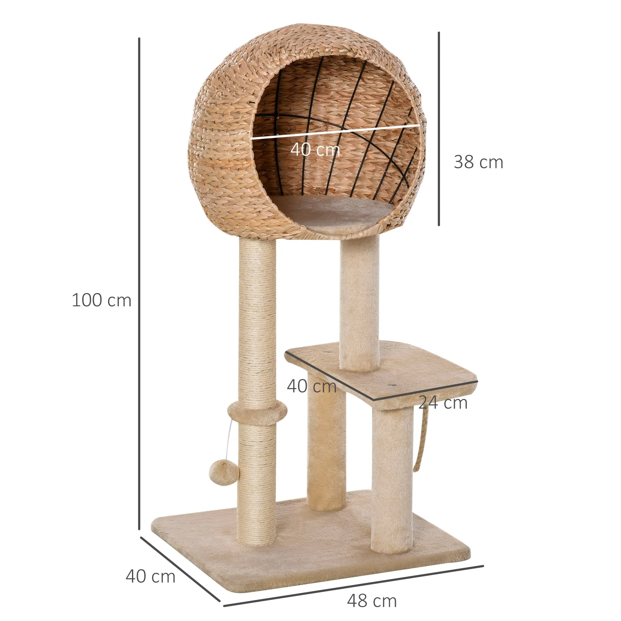PawHut Cat Tree Cat Tower Activity Centre