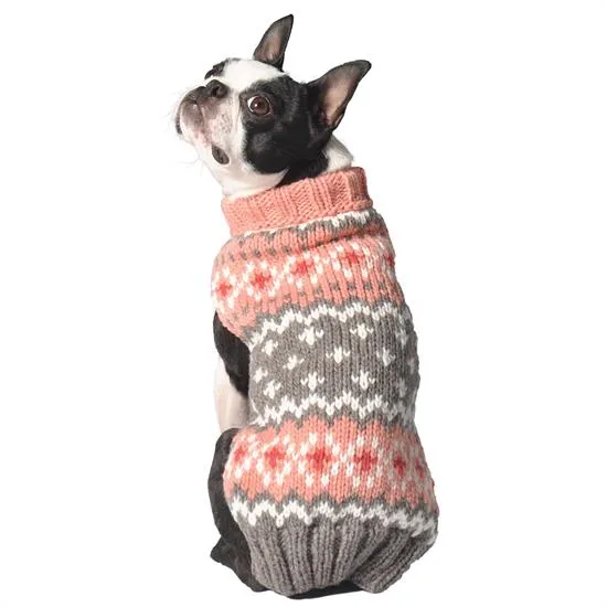 PEACH FAIRISLE DOG SWEATER