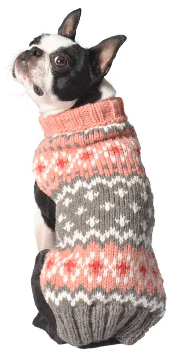 PEACH FAIRISLE DOG SWEATER