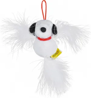 Peanuts 4 Snoopy Catnip Stuffed Plush Cat Toy with Feathers and Elastic Loop for Interactive Play | Peanuts for Pets | Interactive Toy for Cats | Cat Exercise Toy with Feathers and Catnip (FF19707)