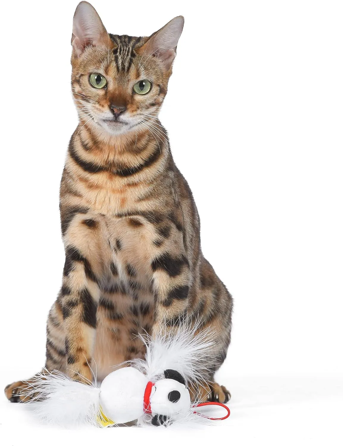 Peanuts 4 Snoopy Catnip Stuffed Plush Cat Toy with Feathers and Elastic Loop for Interactive Play | Peanuts for Pets | Interactive Toy for Cats | Cat Exercise Toy with Feathers and Catnip (FF19707)