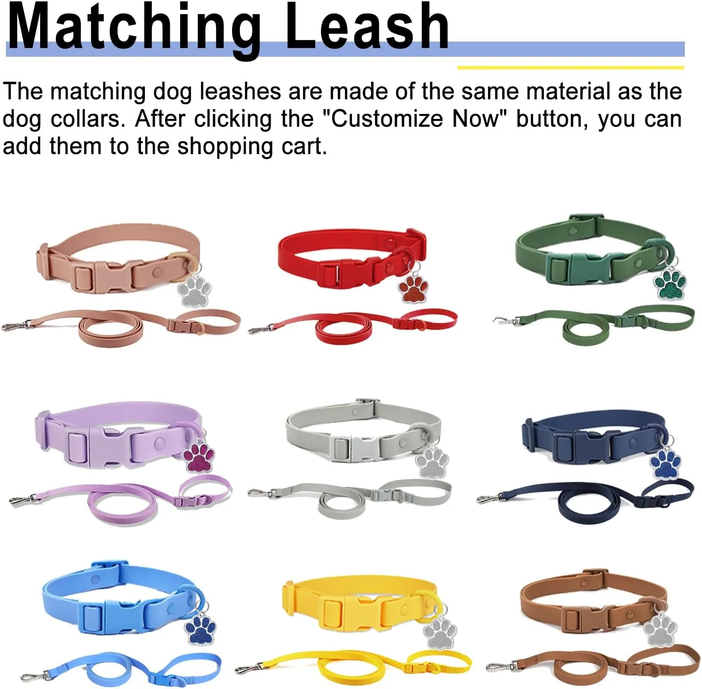 Personalized Waterproof Dog Collar, Adjustable Custom Dog Collar with Names and Phone Number, Silicone Rubber Dog Collars for Small Medium Large Dogs