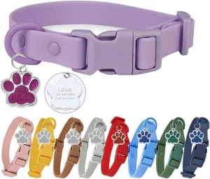 Personalized Waterproof Dog Collar, Adjustable Custom Dog Collar with Names and Phone Number, Silicone Rubber Dog Collars for Small Medium Large Dogs
