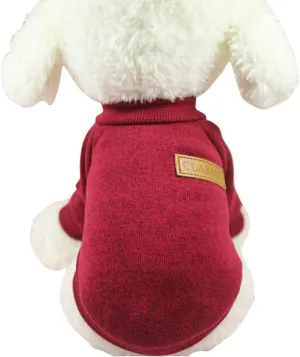 Pet Dog Classic Knitwear Sweater Warm Winter Puppy Pet Coat Soft Sweater Clothing for Small Dogs (XL, Wine Red)