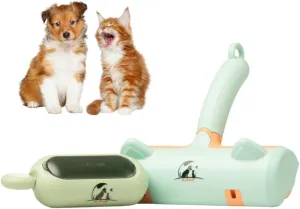 Pet Hair Remover Plus Bonus Compact Reusable Travel Roller Bundle for Dog Hair & Cat Hair Cleaning from Bedding, Furniture, Car, & Clothing