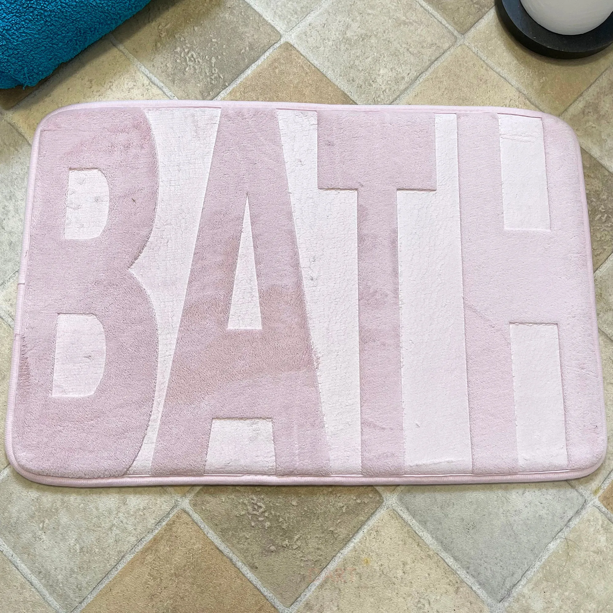 Pink Memory Foam 'Bath' Shower Mat