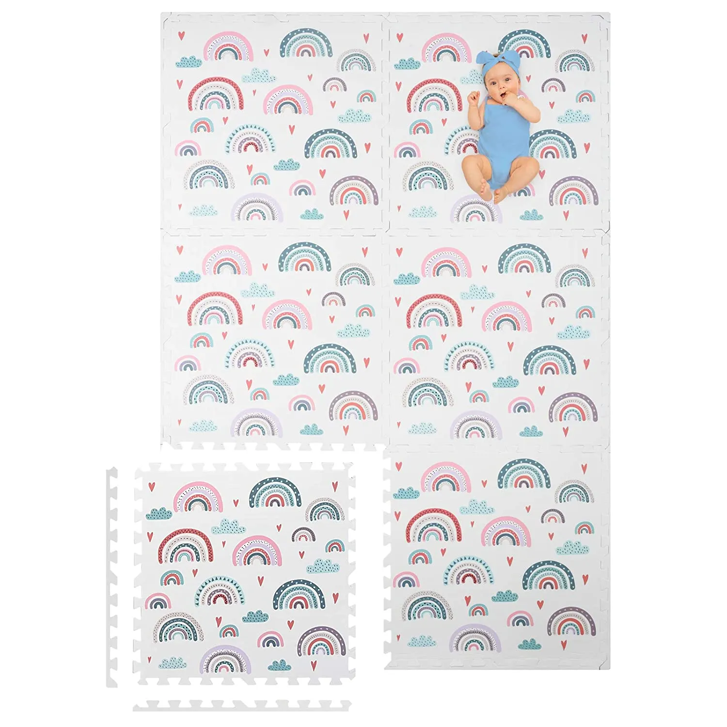 Rainbow Puzzle Play Mat Tiles