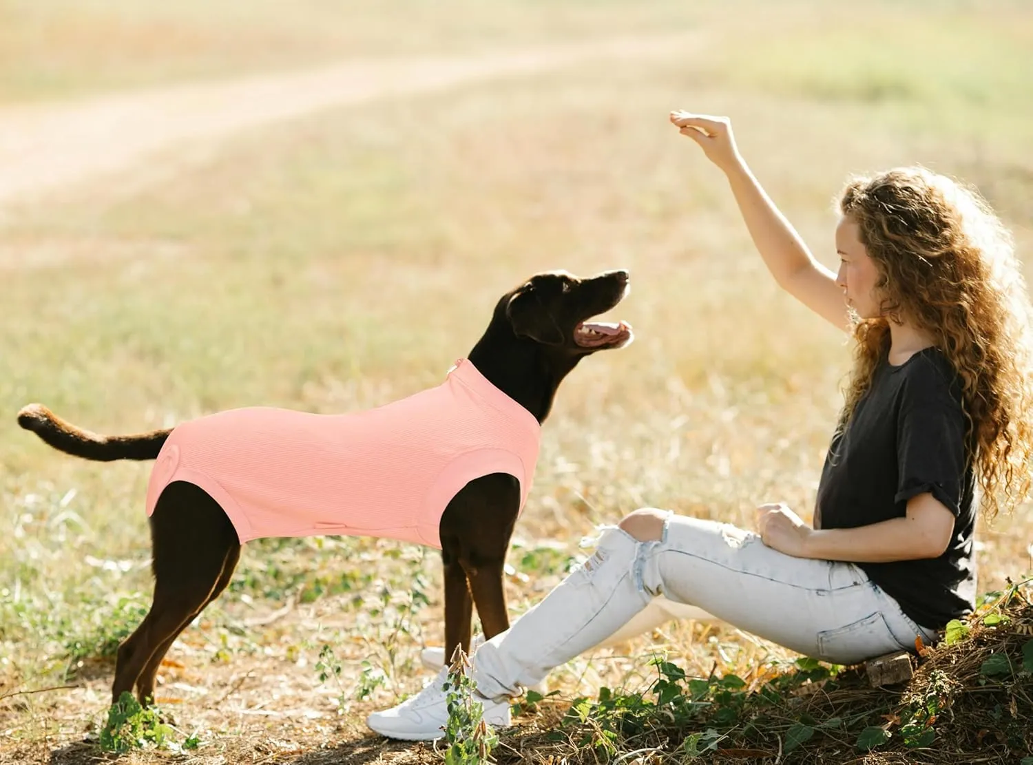 Recovery Suit for Dogs,Dog Cone Alternative Zipper Surgery Suit Female Spay,Soft Dog Surgery Suit for Anti Licking,Breathable Surgical Suit for Dogs Female Spay