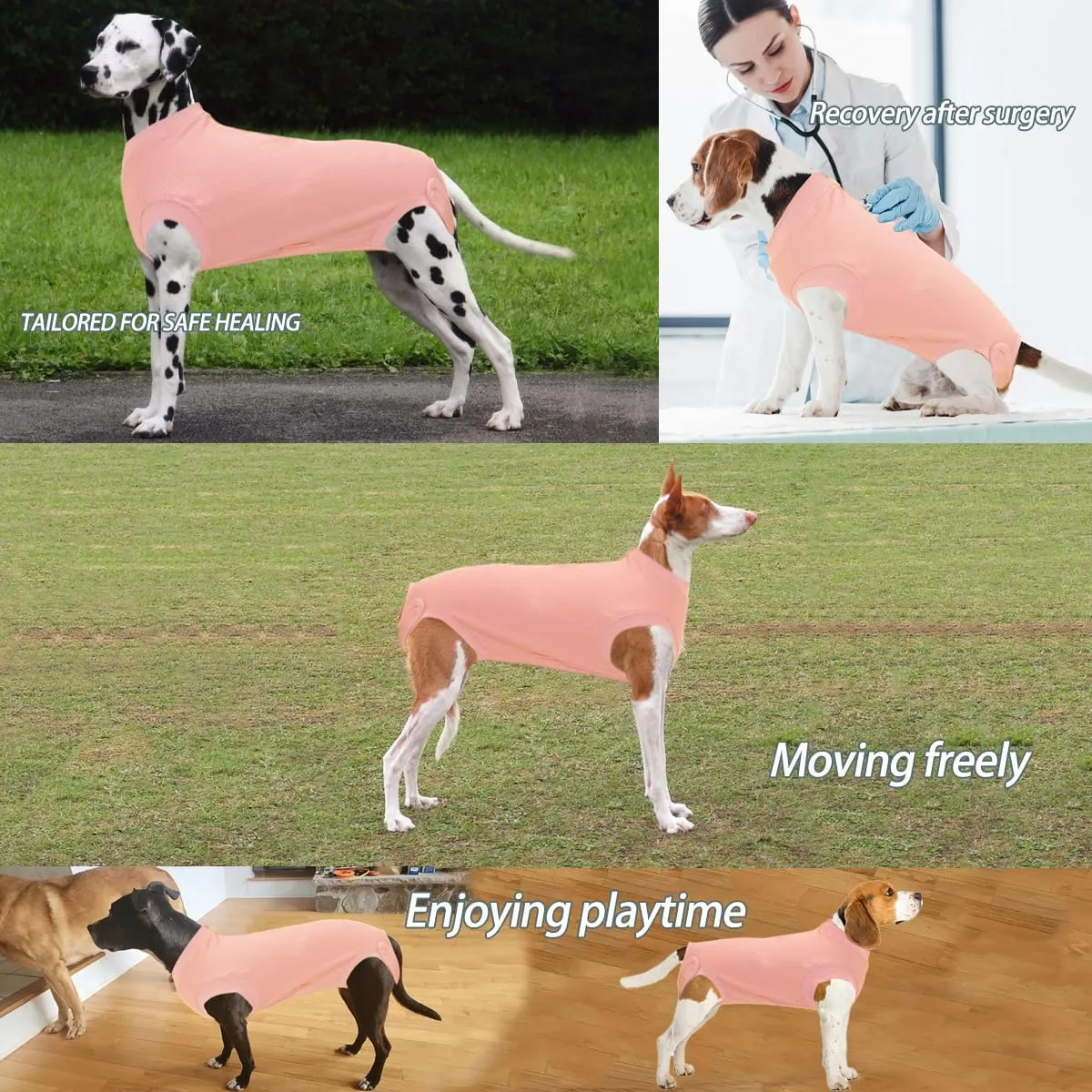Recovery Suit for Dogs,Dog Cone Alternative Zipper Surgery Suit Female Spay,Soft Dog Surgery Suit for Anti Licking,Breathable Surgical Suit for Dogs Female Spay