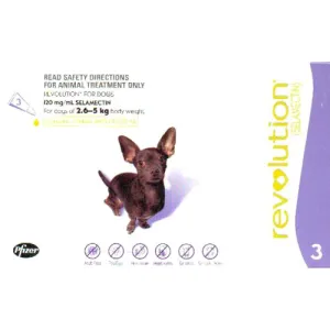 Revolution For Extra Small Dogs 2.6-5kg 3 Doses/Pack