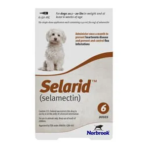 Selarid (selamectin) Canine Flea Topical, 6 Months/6 Doses
