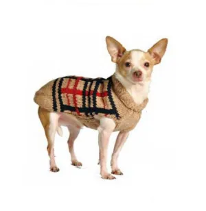 TAN PLAID DOG SWEATER