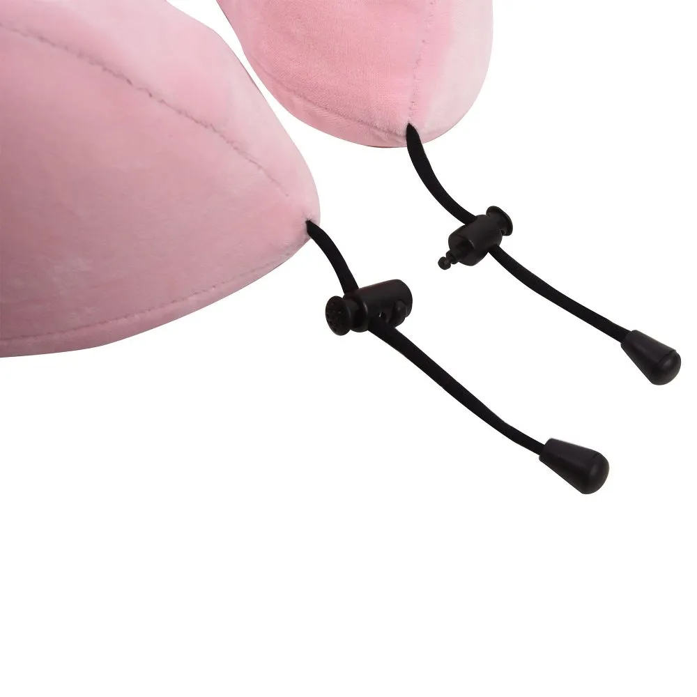 Ultimate Comfort Memory Foam Travel Neck Pillow Baby Pink
