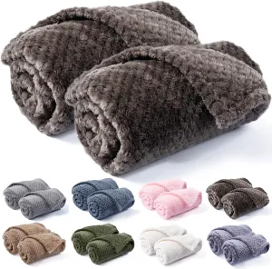 Warm Soft Fuzzy Dog or Cat Blanket, Plush Fleece Throws for Bed, Couch, Sofa, Travel (S/24" x 32", Dark Grey)