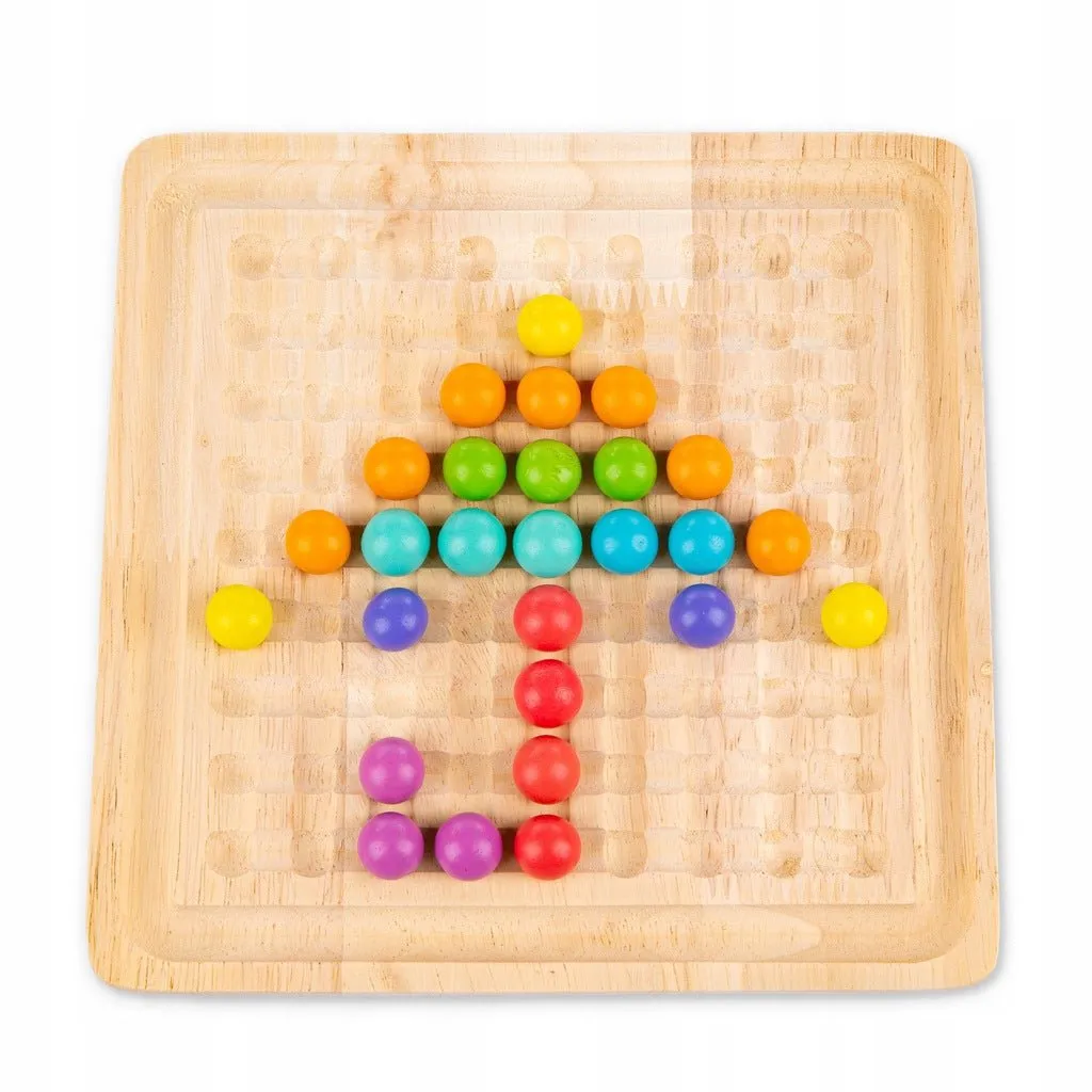 Wooden Puzzle Balls Beads Montessori Learning Colors Counting Game