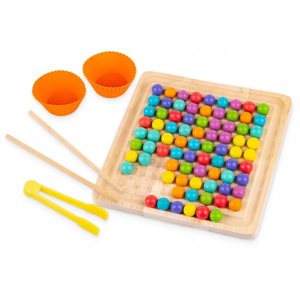 Wooden Puzzle Balls Beads Montessori Learning Colors Counting Game